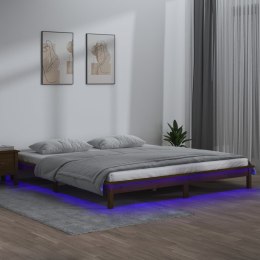  Rama łóżka z LED, miodowy brąz, 120x190cm podwójna, lite drewno Lumarko!