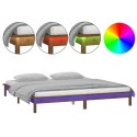  Rama łóżka z LED, miodowy brąz, 120x190cm podwójna, lite drewno Lumarko!