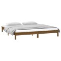  Rama łóżka z LED, miodowy brąz, 120x200 cm, lite drewno Lumarko!