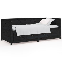  Łóżko dzienne, czarne, 80x200 cm, lite drewno sosnowe Lumarko!