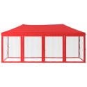  Składany namiot imprezowy ze ściankami, czerwony, 3x6 m Lumarko!