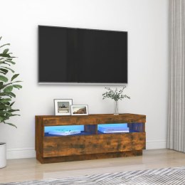  Szafka pod TV z oświetleniem LED, przydymiony dąb, 100x35x40 cm Lumarko!