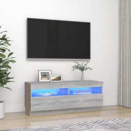  Szafka pod TV z oświetleniem LED, szary dąb sonoma, 100x35x40cm Lumarko!
