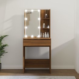  Toaletka z LED, brązowy dąb, 60x40x140 cm Lumarko!