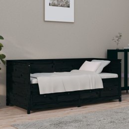  Łóżko dzienne, czarne, 75x190 cm, lite drewno sosnowe Lumarko!