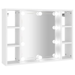  Szafka z lustrem i oświetleniem LED, biała, 76x15x55 cm Lumarko!