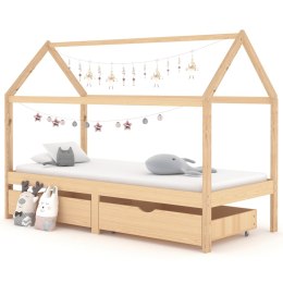  Łóżko dziecięce z szufladami, lite drewno sosnowe, 90x200 cm Lumarko!