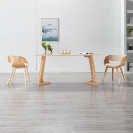  Krzesła do jadalni, 2 szt., kremowe, gięte drewno i ekoskóra Lumarko!