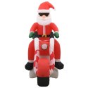  Nadmuchiwany Święty Mikołaj na motocyklu, z LED, IP44, 160 cm Lumarko!