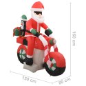  Nadmuchiwany Święty Mikołaj na motocyklu, z LED, IP44, 160 cm Lumarko!