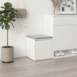  Puf z szufladą, biały, 40,5x40x40 cm, materiał drewnopochodny Lumarko!