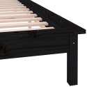  Rama łóżka z LED, czarna, 120x200 cm, lite drewno Lumarko!