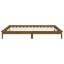  Rama łóżka z LED, miodowy brąz, 160x200 cm, lite drewno Lumarko!