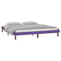  Rama łóżka z LED, miodowy brąz, 140x200 cm, lite drewno Lumarko!