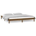  Rama łóżka z LED, miodowy brąz, 140x200 cm, lite drewno Lumarko!