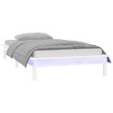  Rama łóżka z LED, biała, 90x190 cm, pojedyncza, lite drewno Lumarko!