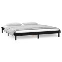  Rama łóżka z LED, czarna, 140x190 cm, lite drewno Lumarko!