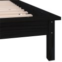  Rama łóżka z LED, czarna, 75x190 cm, pojedyncza, lite drewno Lumarko!