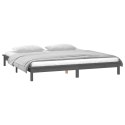  Rama łóżka z LED, szara, 120x190 cm, podwójna, lite drewno Lumarko!