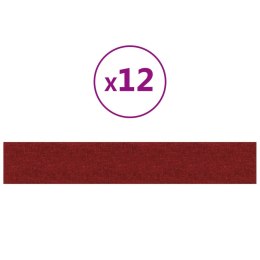  Panele ścienne, 12 szt, kolor wina, 90x15 cm, tkanina, 1,62 m² Lumarko!