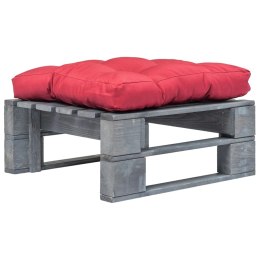 Lumarko Ogrodowe siedzisko z palet, czerwona poduszka, szare drewno!