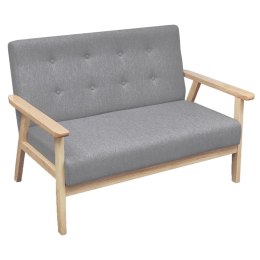  Zestaw wypoczynkowy: sofa i fotel, materiałowy, jasnoszary Lumarko!