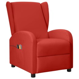  Elektryczny fotel masujący uszak, winna czerwień, ekoskóra Lumarko!