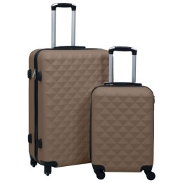  Zestaw twardych walizek na kółkach, 2 szt., brązowy, ABS Lumarko!