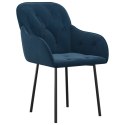 Krzesła stołowe, 2 szt., niebieskie, obite aksamitem Lumarko!