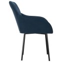 Krzesła stołowe, 2 szt., niebieskie, obite aksamitem Lumarko!