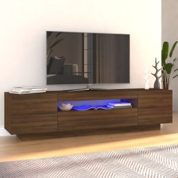  Szafka pod TV z oświetleniem LED, brązowy dąb, 160x35x40 cm Lumarko!