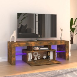  Szafka pod TV z oświetleniem LED, przydymiony dąb, 120x35x40 cm Lumarko!