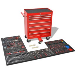  Wózek warsztatowy z 1125 narzędziami, stalowy, czerwony Lumarko!