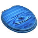  Deska klozetowa wolnoopadająca, MDF, wzór niebieska kropla wody Lumarko!