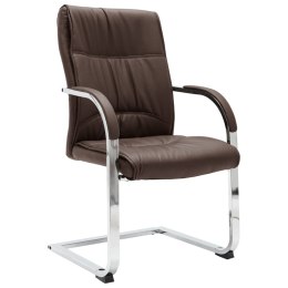  Krzesło biurowe, wspornikowe, brązowe, sztuczna skóra Lumarko!