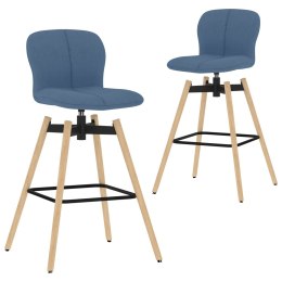  Obrotowe krzesła barowe, 2 szt., niebieskie, tkanina Lumarko!