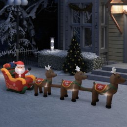  Nadmuchiwana ozdoba świąteczna, Mikołaj i renifery LED, 490 cm Lumarko!