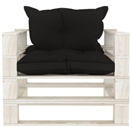  Ogrodowe siedzisko z palet z czarnymi poduszkami, drewniane Lumarko!