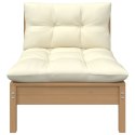  2-osobowa sofa ogrodowa z kremowymi poduszkami, drewno sosnowe Lumarko!