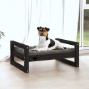  Legowisko dla psa, czarne, 55,5x45,5x28 cm, lite drewno sosnowe Lumarko!