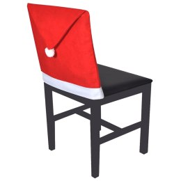  Pokrowce na oparcia krzeseł w kształcie czapki Mikołaja, 6 szt. Lumarko!