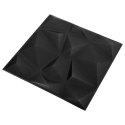  Panele ścienne 3D, 24 szt., 50x50 cm, diamentowa czerń, 6 m² Lumarko!