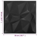  Panele ścienne 3D, 12 szt., 50x50 cm, diamentowa czerń, 3 m² Lumarko!