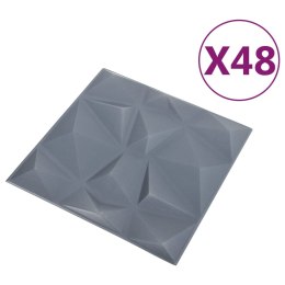  Panele ścienne 3D, 48 szt., 50x50 cm, diamentowa szarość, 12 m² Lumarko!