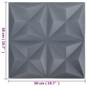  Panele ścienne 3D, 48 szt., 50x50 cm, szarość origami, 12 m² Lumarko!