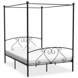  Rama łóżka z baldachimem, czarna, metalowa, 140 x 200 cm Lumarko!