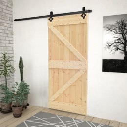  Drzwi przesuwne z osprzętem, 100x210 cm, lite drewno sosnowe Lumarko!