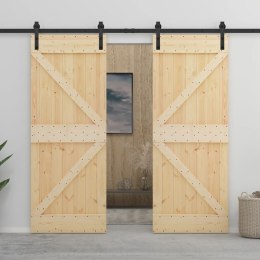  Drzwi przesuwne z osprzętem, 80x210 cm, lite drewno sosnowe Lumarko!