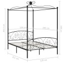  Rama łóżka z baldachimem, czarna, metalowa, 120 x 200 cm Lumarko!