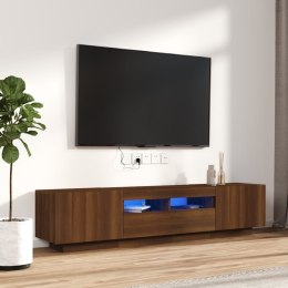  Zestaw 2 szafek TV z oświetleniem LED, brązowy dąb Lumarko!